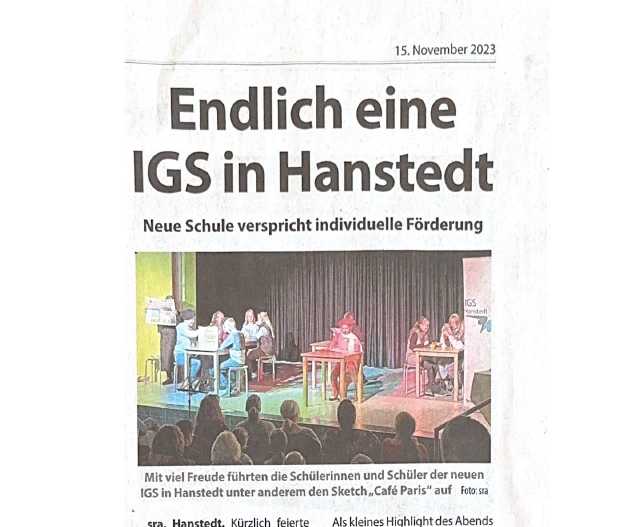 Presse: Einweihung IGS Hanstedt