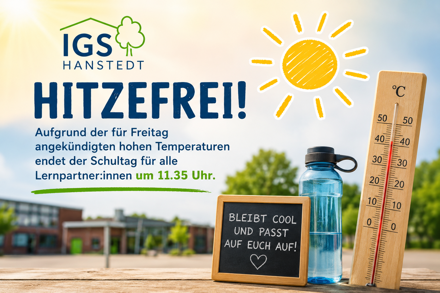 Hitzefrei – Freitag, 26.06., ab 11.35 Uhr